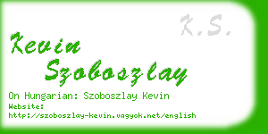 kevin szoboszlay business card